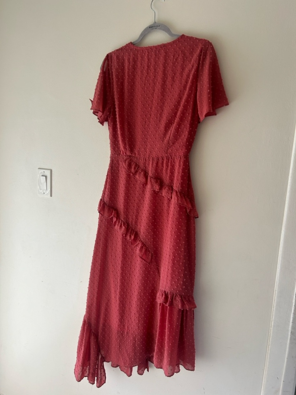 Lulu's Dusty Rose Ruffle Wrap Midi Dress - Picture 9 of 16